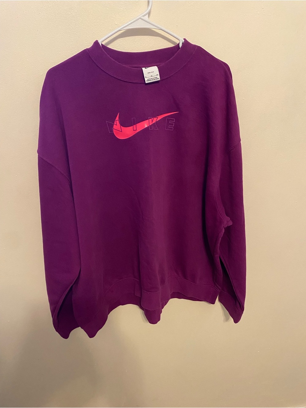 Nike Deep Purple Crewneck with Pink Swoosh